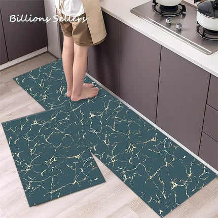 Kitchen Floor Mat Abstract Black Gold Doormat - Doormat - King Billion - Mad Fly Essentials