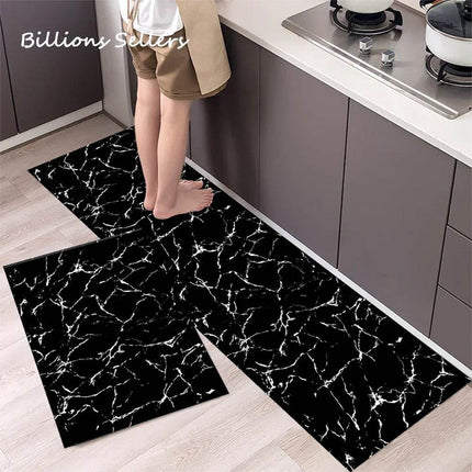 Kitchen Floor Mat Abstract Black Gold Doormat - Doormat - King Billion - Mad Fly Essentials
