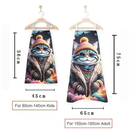 Hip Hop Cat Animal Linen Kitchen Apron - Kitchen Apron - Sun Home - Mad Fly Essentials