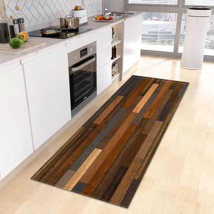 Kitchen Wood Grain Entrance Mat Floor Decor - Floor Decor - Retro Rugs - Mad Fly Essentials