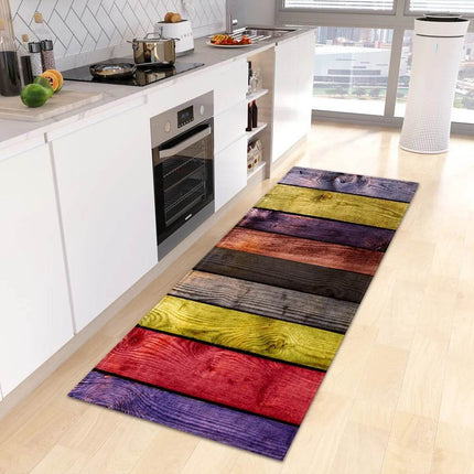Kitchen Wood Grain Entrance Mat Floor Decor - Floor Decor - Retro Rugs - Mad Fly Essentials