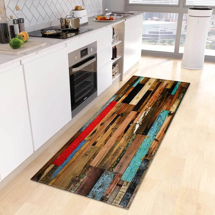 Kitchen Wood Grain Entrance Mat Floor Decor - Floor Decor - Retro Rugs - Mad Fly Essentials