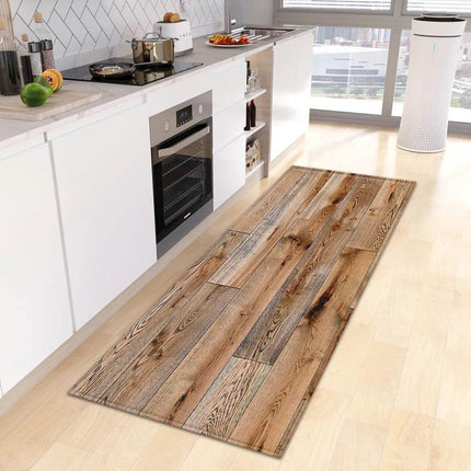 Kitchen Wood Grain Entrance Mat Floor Decor - Floor Decor - Retro Rugs - Mad Fly Essentials