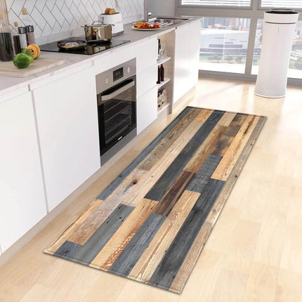 Kitchen Wood Grain Entrance Mat Floor Decor - Floor Decor - Retro Rugs - Mad Fly Essentials