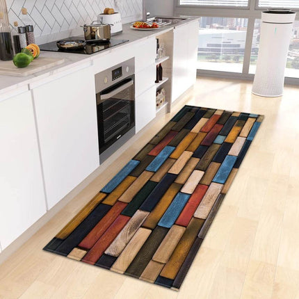 Kitchen Wood Grain Entrance Mat Floor Decor - Floor Decor - Retro Rugs - Mad Fly Essentials