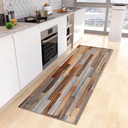 Kitchen Wood Grain Entrance Mat Floor Decor - Floor Decor - Retro Rugs - Mad Fly Essentials