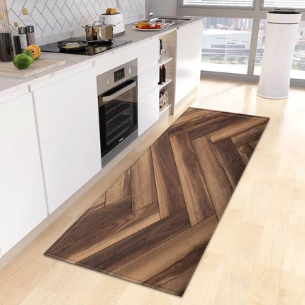 Kitchen Wood Grain Entrance Mat Floor Decor - Floor Decor - Retro Rugs - Mad Fly Essentials