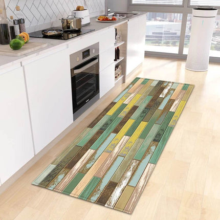 Kitchen Wood Grain Entrance Mat Floor Decor - Floor Decor - Retro Rugs - Mad Fly Essentials