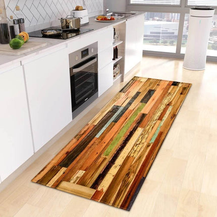 Kitchen Wood Grain Entrance Mat Floor Decor - Floor Decor - Retro Rugs - Mad Fly Essentials