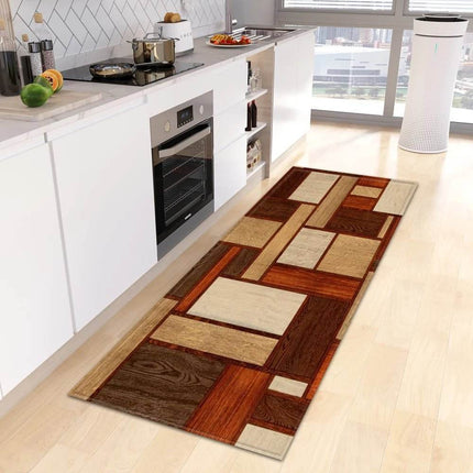 Kitchen Wood Grain Entrance Mat Floor Decor - Floor Decor - Retro Rugs - Mad Fly Essentials