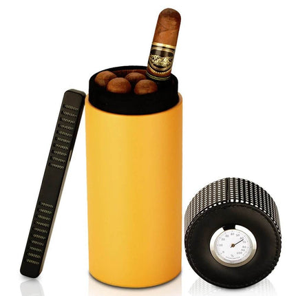 Leather Cedar Humidor Cigar Box Travel Gear - Travel Gear - GALINER - Mad Fly Essentials