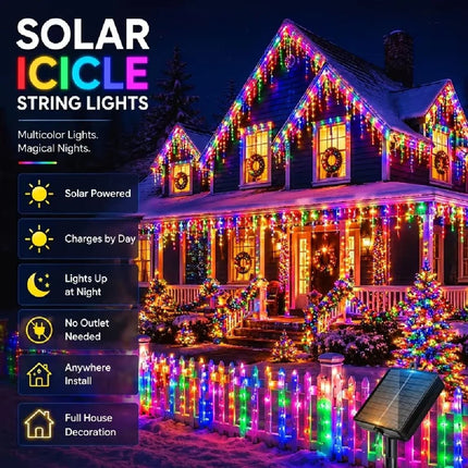 LED Fairy Light 3.5M-13M Solar Xmas Icicle Lights - LED Fairy Light - Topdii - Mad Fly Essentials