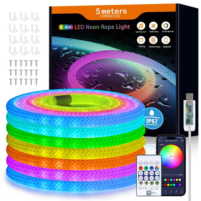 LED Fairy Light 360 Glow Round RGB Strip Bar App Light - LED Fairy Light - XGJY - Mad Fly Essentials