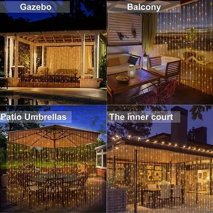 LED Fairy Light Solar Curtain String Outdoor Wall Decor - LED Fairy Light - NEWIMAGE - Mad Fly Essentials