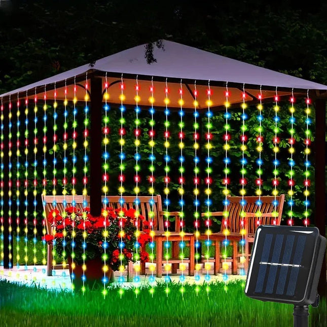 LED Fairy Light Solar Curtain String Outdoor Wall Decor - LED Fairy Light - NEWIMAGE - Mad Fly Essentials