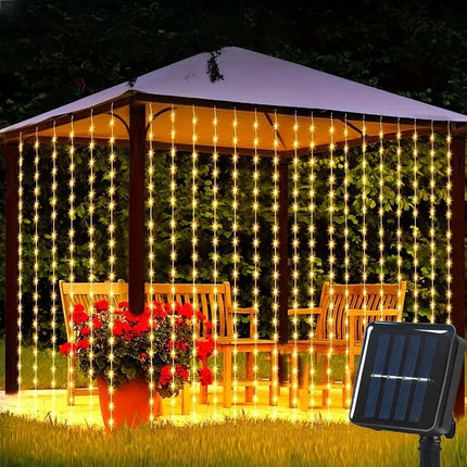 LED Fairy Light Solar Curtain String Outdoor Wall Decor - LED Fairy Light - NEWIMAGE - Mad Fly Essentials