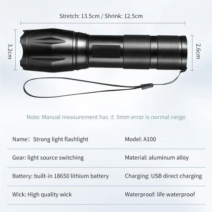 LED Flashlight Waterproof Tactical USB Flashlight LED Flashlight Superfire Mad Fly Essentials