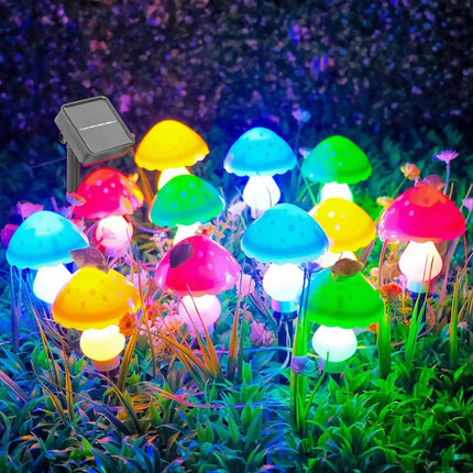 LED Garden Light RGB Solar Mushroom Stake Lights - LED Garden Light - Vecli - Mad Fly Essentials