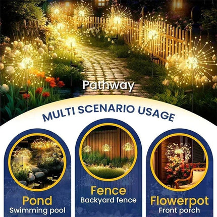 LED Garden Light Solar Dandelion Firework Sensing Lights - LED Garden Light - ZTree - Mad Fly Essentials