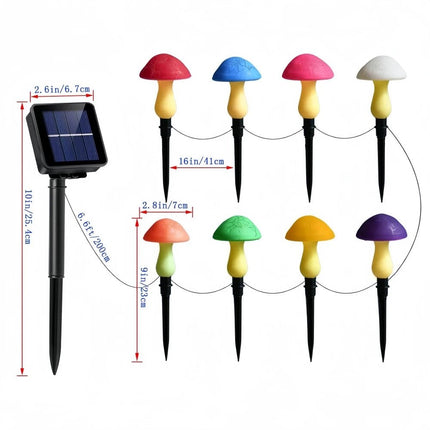 LED Landscape Light Solar Mushroom String Outdoor Lamp - LED Landscape Light - Warm like home - Mad Fly Essentials