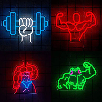 Led Neon Fitness Gym Wall Sign Decor - Mad Fly Essentials