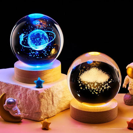 LED Night Light 3D Crystal Planet Saturn Night Light - LED Night Light - Ouio - Mad Fly Essentials