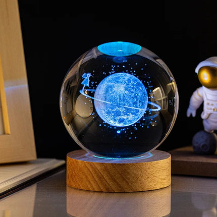 LED Night Light 3D Crystal Planet Saturn Night Light - LED Night Light - Ouio - Mad Fly Essentials