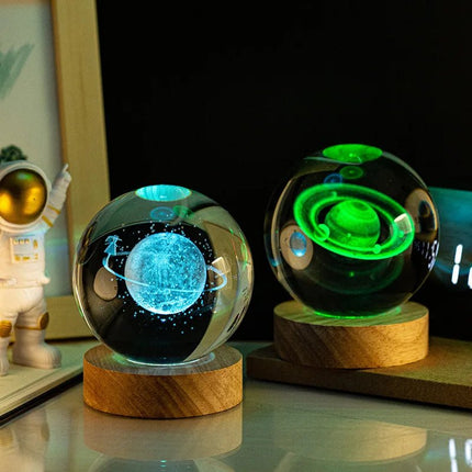 LED Night Light 3D Crystal Planet Saturn Night Light - LED Night Light - Ouio - Mad Fly Essentials