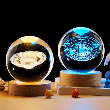 LED Night Light 3D Crystal Planet Saturn Night Light - LED Night Light - Ouio - Mad Fly Essentials