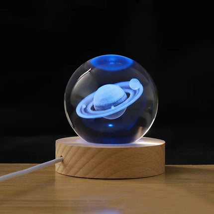LED Night Light 3D Crystal Planet Saturn Night Light - LED Night Light - Ouio - Mad Fly Essentials