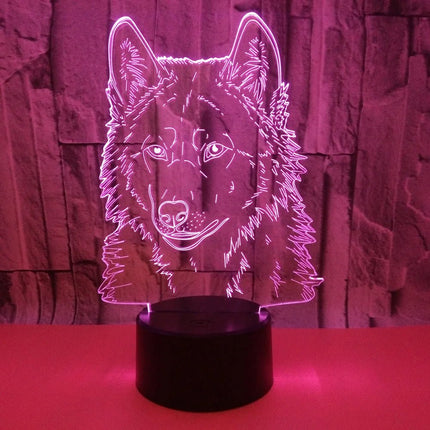 LED Night Light 3D Wolf Kids Room Table Lamp - LED Night Light - LED FAIRY - Mad Fly Essentials