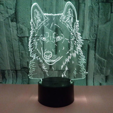 LED Night Light 3D Wolf Kids Room Table Lamp - LED Night Light - LED FAIRY - Mad Fly Essentials