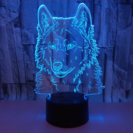 LED Night Light 3D Wolf Kids Room Table Lamp - LED Night Light - LED FAIRY - Mad Fly Essentials