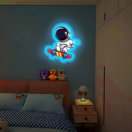 LED Night Light Astronaut Skateboard Neon Kids Room Wall Decor - LED Night Light - ZYZAO - Mad Fly Essentials