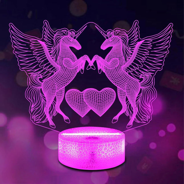 LED Night Light Double Horse-Unicorn 3D Night Light - LED Night Light - TDRSHINE - Mad Fly Essentials