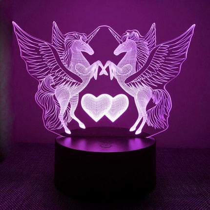 LED Night Light Double Horse-Unicorn 3D Night Light - LED Night Light - TDRSHINE - Mad Fly Essentials