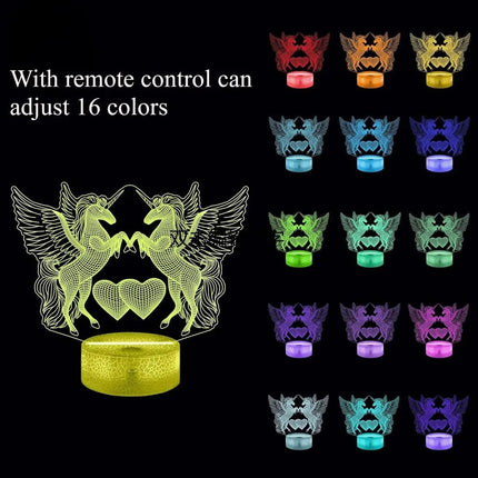 LED Night Light Double Horse-Unicorn 3D Night Light - LED Night Light - TDRSHINE - Mad Fly Essentials