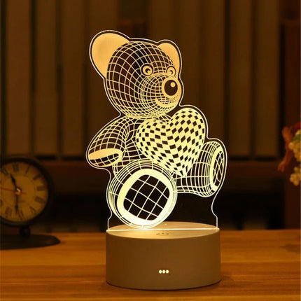 LED Night Light Funny Cat 3D Optical Illusion Night Lamp - LED Night Light - LEDIT - Mad Fly Essentials