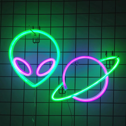 LED Night Light Neon Alien Head Sign USB Light - LED Night Light - LiHangStar - Mad Fly Essentials