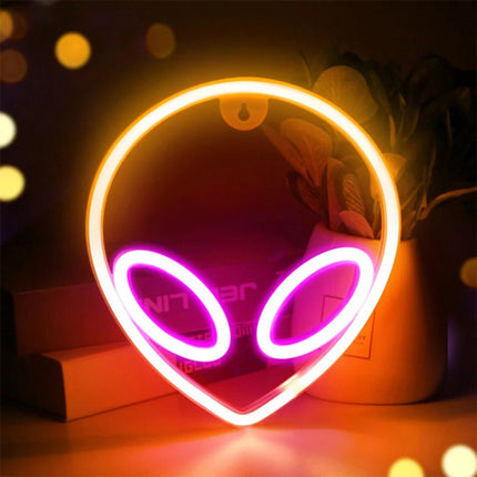 LED Night Light Neon Alien Head Sign USB Light - LED Night Light - LiHangStar - Mad Fly Essentials