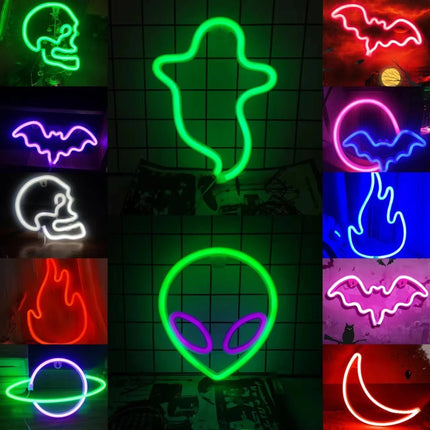 LED Night Light Neon Alien Head Sign USB Light - LED Night Light - LiHangStar - Mad Fly Essentials