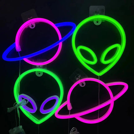 LED Party Light Neon Alien Game Room Sign Decor - LED Party Light - HERULED - Mad Fly Essentials