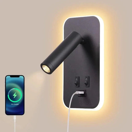 LED Wall Sconce 6W Minimalist USB Rectangular Lamp - LED Wall Sconce - Vecli - Mad Fly Essentials