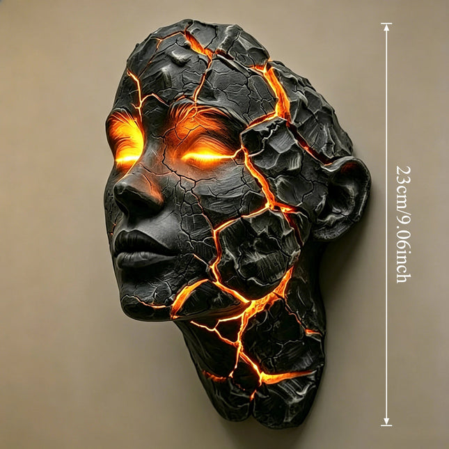 LED Wall Sconce Black Lava Gothic Cracked Soul Orange Wall Lamp - LED Wall Sconce - Chinly - Mad Fly Essentials