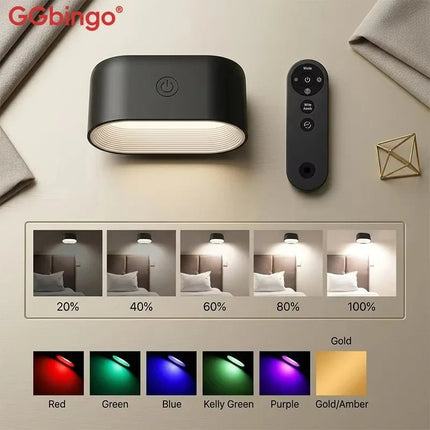 LED Wall Sconce Indoor Magnetic Remote RGB 360 Wall Lamp - LED Wall Sconce - Kakaxi - Mad Fly Essentials