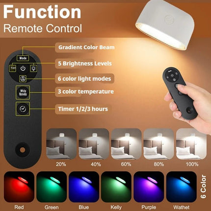 LED Wall Sconce Indoor Magnetic Remote RGB 360 Wall Lamp - LED Wall Sconce - Kakaxi - Mad Fly Essentials