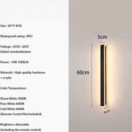 LED Wall Sconce IP67 Waterproof Outdoor Linear Luminaire - LED Wall Sconce - Khelse - Mad Fly Essentials