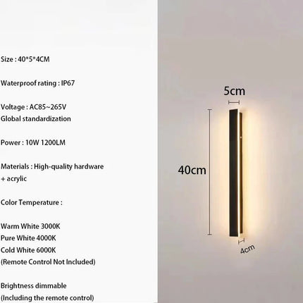 LED Wall Sconce IP67 Waterproof Outdoor Linear Luminaire - LED Wall Sconce - Khelse - Mad Fly Essentials