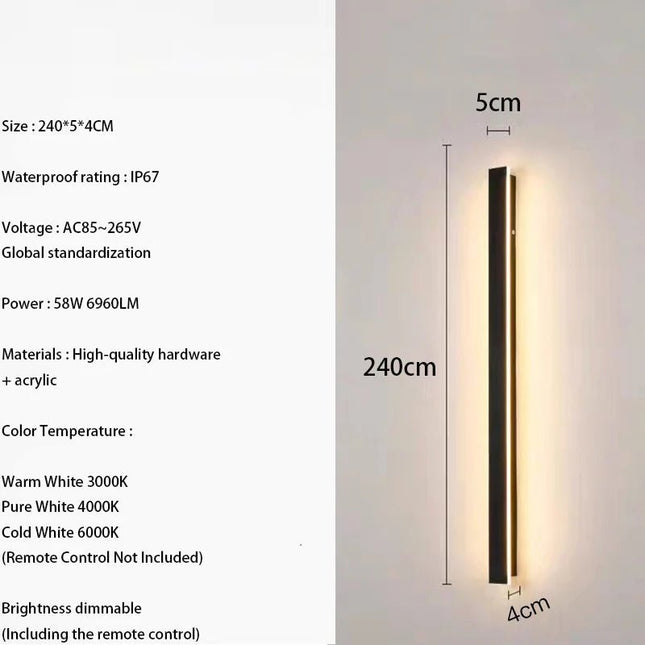 LED Wall Sconce IP67 Waterproof Outdoor Linear Luminaire - LED Wall Sconce - Khelse - Mad Fly Essentials