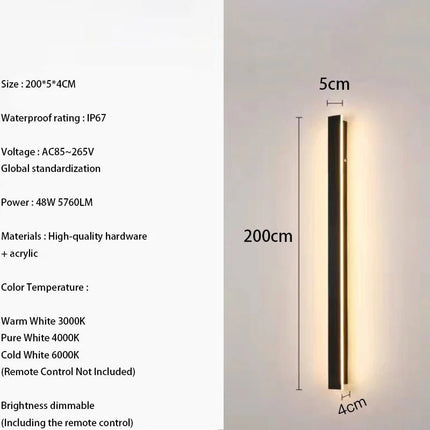 LED Wall Sconce IP67 Waterproof Outdoor Linear Luminaire - LED Wall Sconce - Khelse - Mad Fly Essentials
